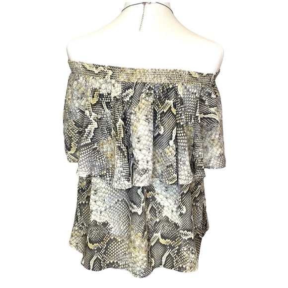 Show Me Your MuMu Snake Print Ruffled Blouse - Picture 3 of 6